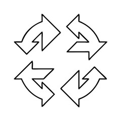 repeating rotation four arrows icon