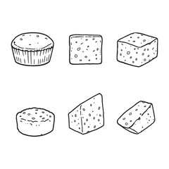 Hand-drawn Cornbread with Butter and Herbs