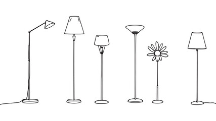 Floor lamp line art stylish sketch for contemporary interiors