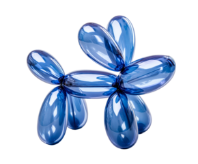 Blue balloon dog sculpture for playful decorations and events