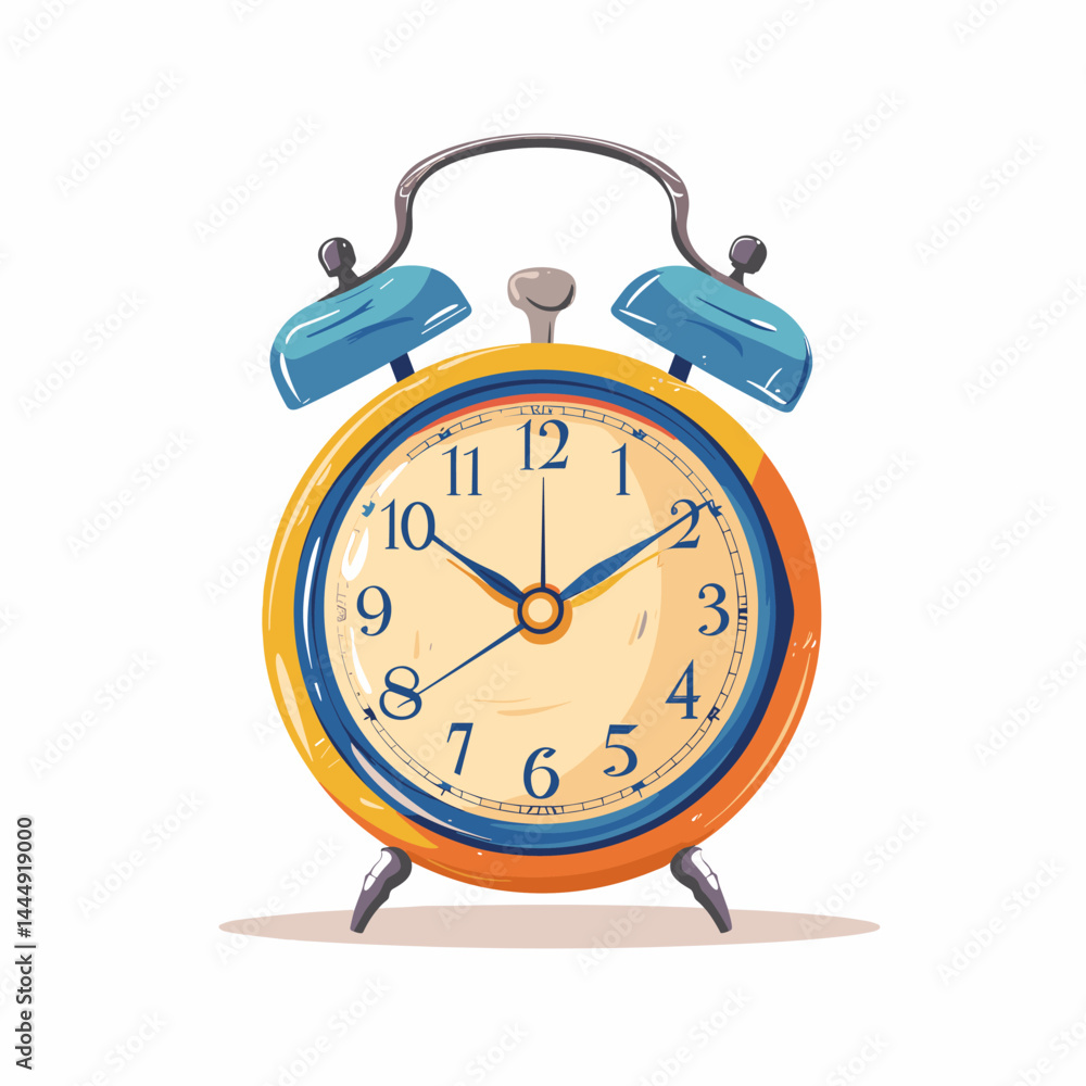 Poster alarm clock icon. flat illustration of alarm clock vector icon for web design