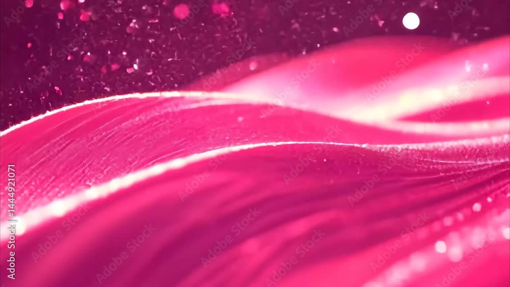 Aufkleber romantic pink wave particles create a soft, dreamy atmosphere in smooth textures, animated vector wa