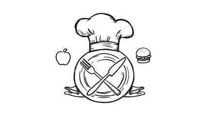 Food Delivery Illustration line art creative fast food delivery concept