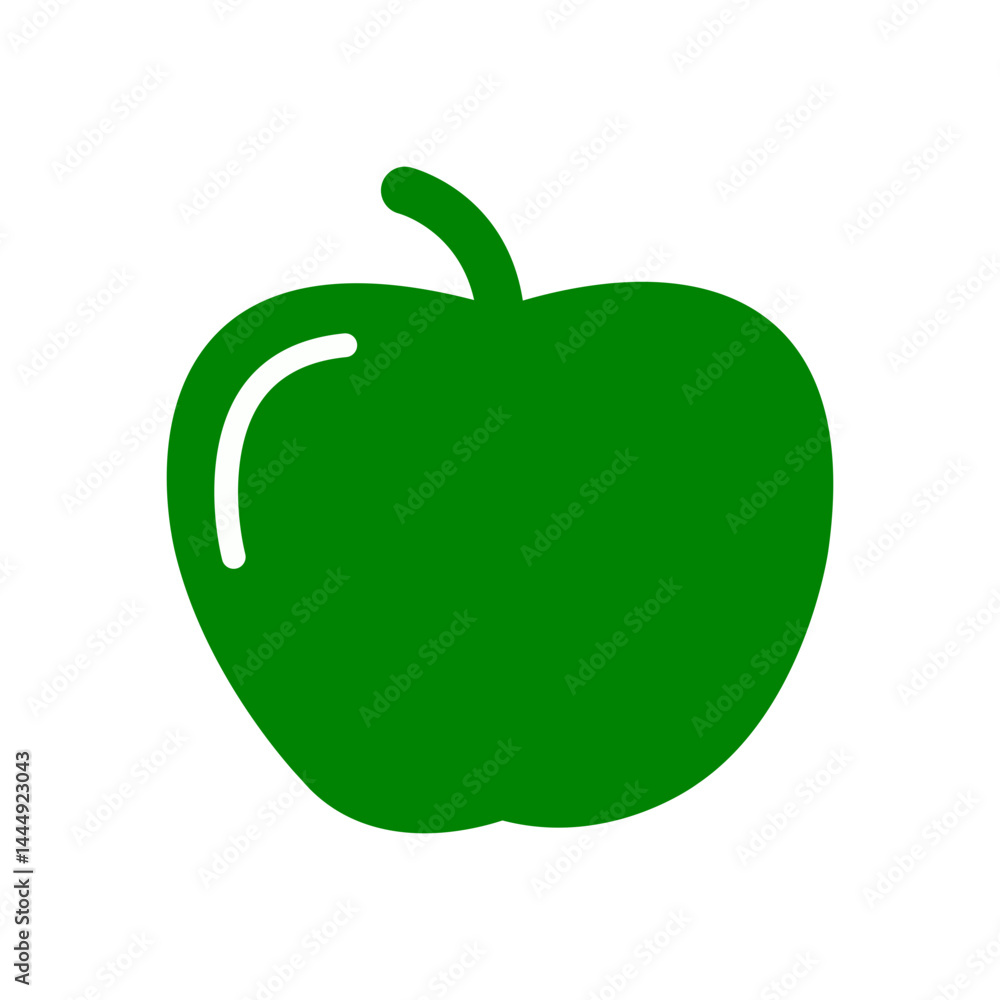 Poster Simple Fruit Vector Art Solid Shape Design Element Isolated Vector