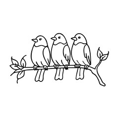 set of birds at tree branch icon, set of birds at tree branch vector illustration-simple illustration of set of birds at tree branch, perfect for set of birds at tree branch logos and icons