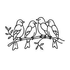 set of birds at tree branch icon, set of birds at tree branch vector illustration-simple illustration of set of birds at tree branch, perfect for set of birds at tree branch logos and icons