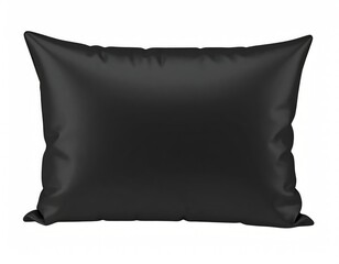 Sleek Black Silk Pillow: Smooth, Luxurious Texture