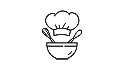 Food Preparation Scene line art showing chefs cooking delicious fresh meals