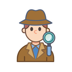 Detective icon flat vector