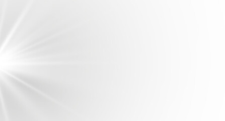 PNG white sun light flare and futuristic light ray with glare, stadium spotlight light explosion and bright flash in transparent PNG background for abstract disco white scene.