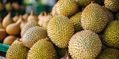 Close-up of durian: Tropical wallpaper. 