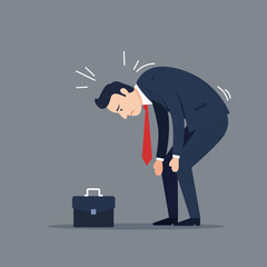 Workers laid off due to a business crisis,  going away, sadly, men, a flat art vector illustration