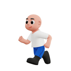 cute boy running 3d illustration