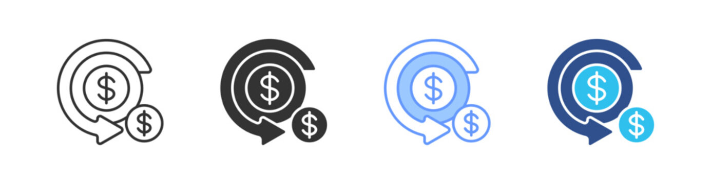 Buyback Multi Style Icon Set Vector 