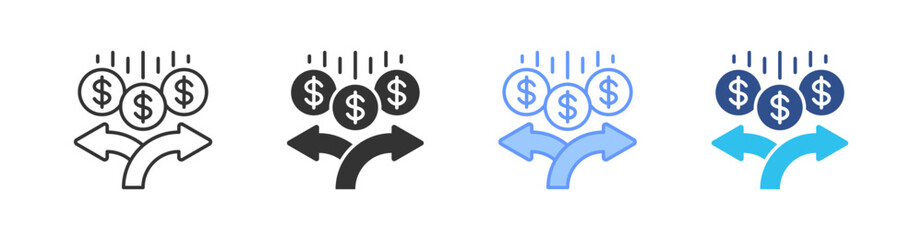 Stock Split Multi Style Icon Set Vector 