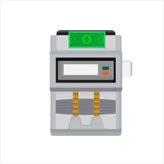 currency counter, bill counter, or cash counter machine flat art vector illustration
