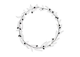 ナチュラルなオリーブの手描き風の線画