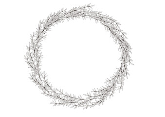 ナチュラルなローズマリーのリーズ　手描き風の線画