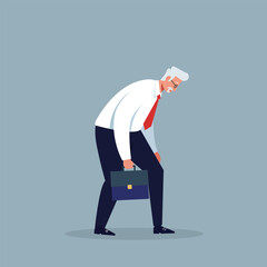 A man is sad because of losing his job, a flat art vector illustration