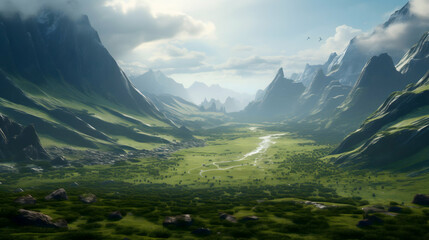 Fototapeta premium mountain landscape in the alps