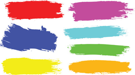 Bright colorful watercolor stains background. Multicolored brush stroke isolated on white. Vivid watercolour stripes of different rainbow colors texture. Painted abstract template with uneven edge.