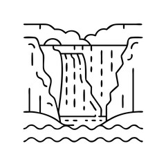 waterfall icon, waterfall vector illustration-simple illustration of waterfall, perfect for waterfall logos and icons