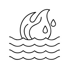 water wave icon, water wave vector illustration-simple illustration of water wave, perfect for water wave logos and icons