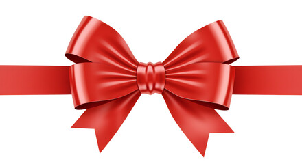 red bow isolated on white