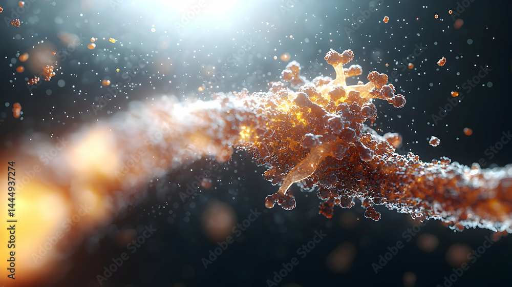 Poster abstract macro image resembling a biological structure. suitable for scientific presentations and vi