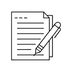 writing icon, writing vector illustration-simple illustration of writing, perfect for writing logos and icons
