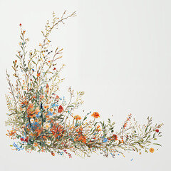 floral background with flowers wildlife nature