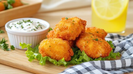 Fried Cheese Curds with Dipping Sauce and Lemonade cheese curds fried cheese appetizer snack crispy