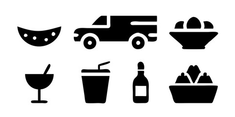 Collection d'icônes de nourriture et de boissons mexicaines du Cinco de Mayo