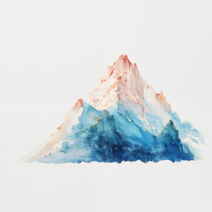 snow covered mountains art poster