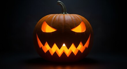 Fototapeta premium halloween pumpkin on black