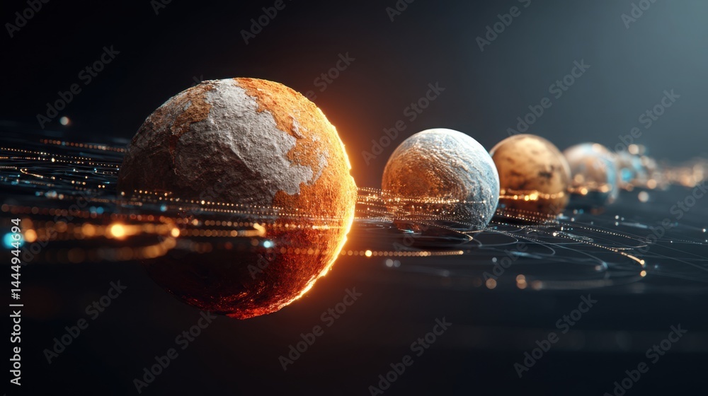 Poster assorted doughs on a table symbolizing creative culinary endeavors in the context of cross-galactic 
