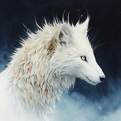 wolf in the snow wild animal art poster