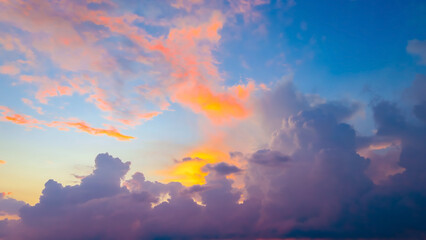 Sunset  Sky on the beach with Twilight in the Evening as the colors of Sunset Horizon scene