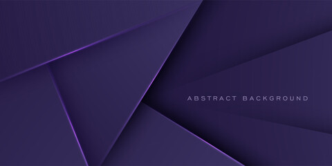 Fototapeta premium Abstract papercut triangle purple background. Simple dark background with shadow and lights pattern. Eps10 vector
