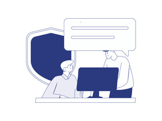 Business network security character flat vector concept operation hand drawn illustration
