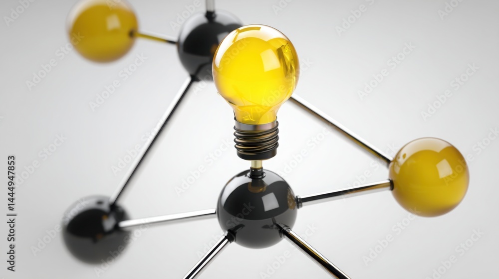 Poster light bulb illuminating concepts of dopamine cycle management in trading and resistance strategies f