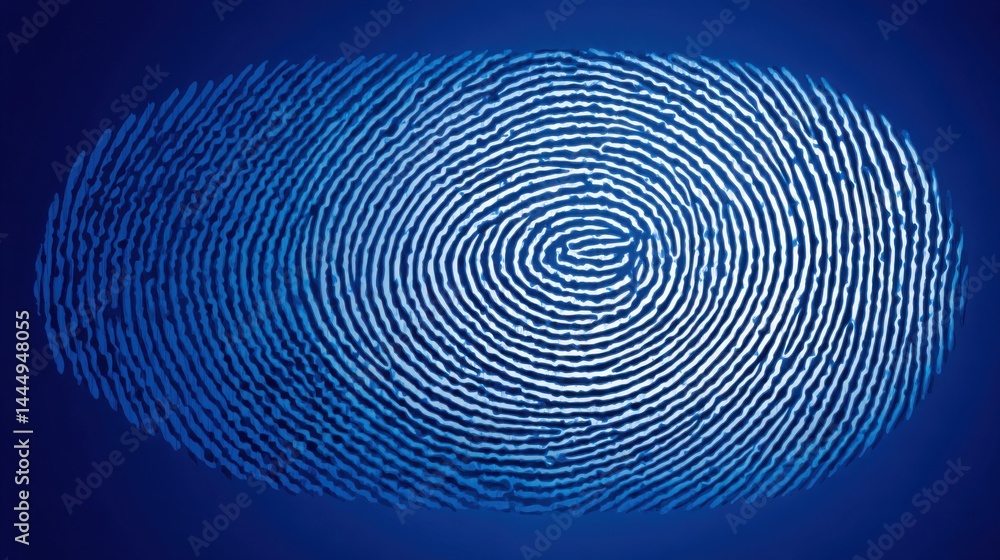 Poster a unique fingerprint representing dynamic biometric financial identity for secure investing and pers