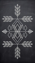 Blackboard arrow overlapping shapes