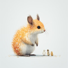 rat tiny animal art poster