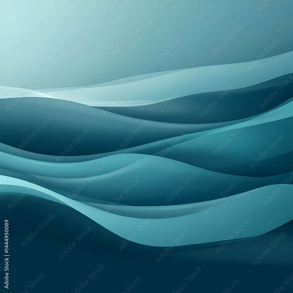 Aufkleber dynamic waves flowing through a tranquil ocean scene abstract background serene environment aerial v