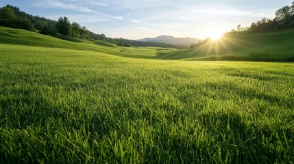 Fototapeta premium Stunning vistas of the countryside offer expansive views of rural landscapes bathed in soft natural light, ideal for travel and nature stock photos with room for text