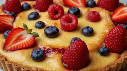 Elegant French Fruit Tart with Fresh Berries
