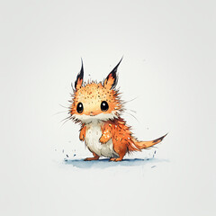 squirrel tiny animal art poster