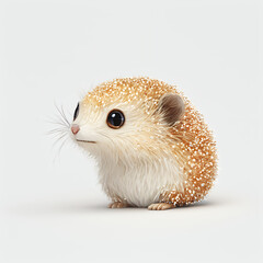 hedgehog on white background tiny animal art poster 