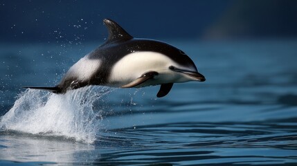 Fototapeta premium Leaping Dolphin: Marine Mammal in Motion